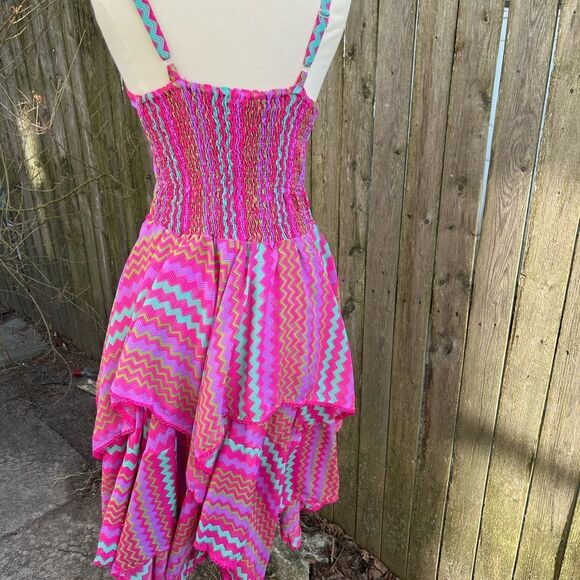 🦋**** Colors Of India Vibrant Zigzag Lace-Up Dress (AA2) - Picture 10 of 14